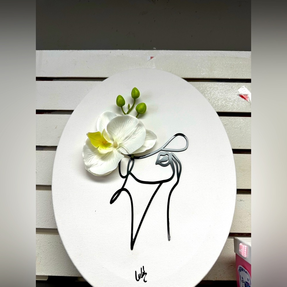 Hand Crafted White and Black Art & Decals Wall Decor